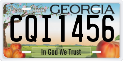 GA license plate CQI1456