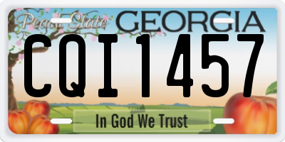 GA license plate CQI1457