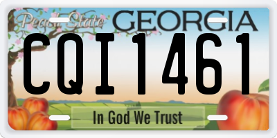 GA license plate CQI1461