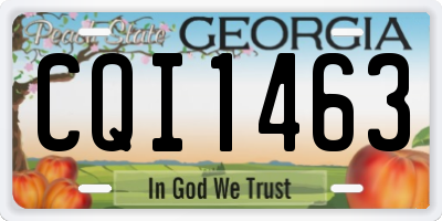 GA license plate CQI1463