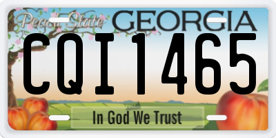 GA license plate CQI1465