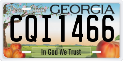 GA license plate CQI1466