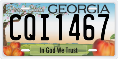 GA license plate CQI1467