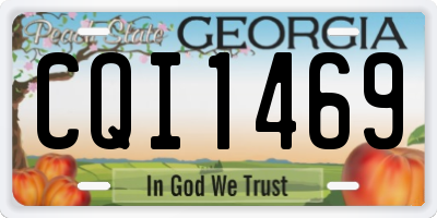 GA license plate CQI1469