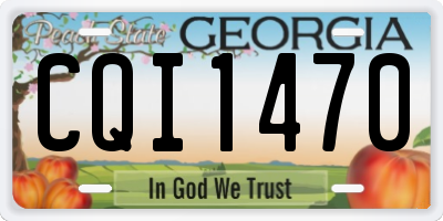 GA license plate CQI1470