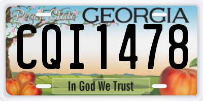 GA license plate CQI1478
