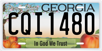 GA license plate CQI1480