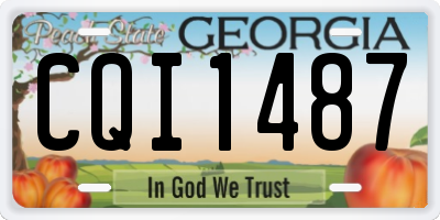 GA license plate CQI1487