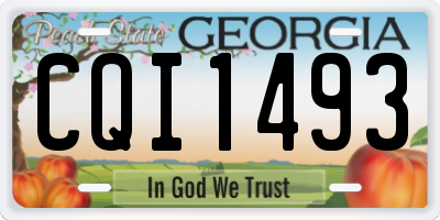 GA license plate CQI1493