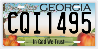 GA license plate CQI1495