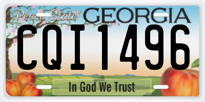 GA license plate CQI1496