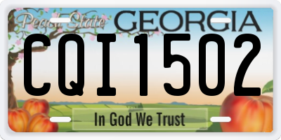 GA license plate CQI1502