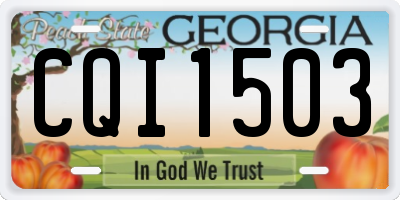 GA license plate CQI1503