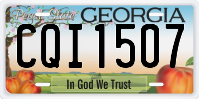 GA license plate CQI1507
