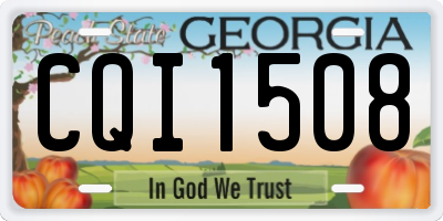 GA license plate CQI1508