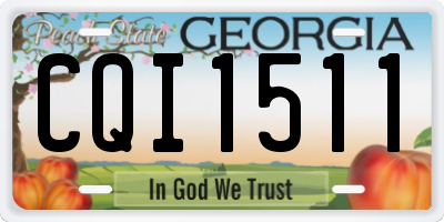 GA license plate CQI1511