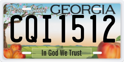 GA license plate CQI1512
