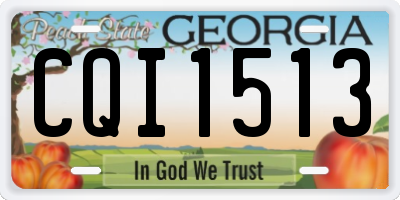 GA license plate CQI1513
