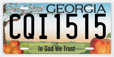 GA license plate CQI1515