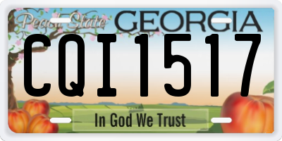 GA license plate CQI1517