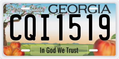 GA license plate CQI1519