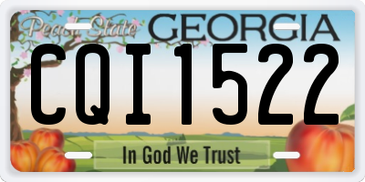 GA license plate CQI1522