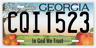 GA license plate CQI1523