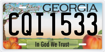GA license plate CQI1533
