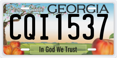 GA license plate CQI1537