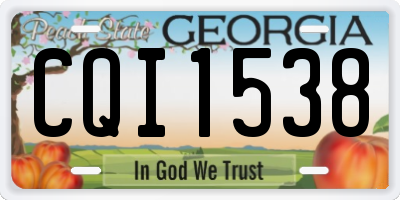 GA license plate CQI1538