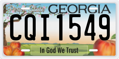 GA license plate CQI1549