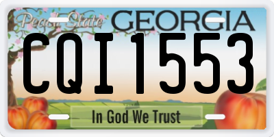 GA license plate CQI1553
