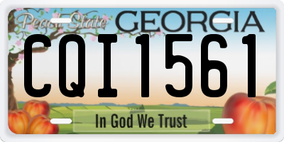 GA license plate CQI1561