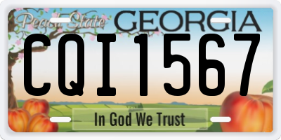 GA license plate CQI1567