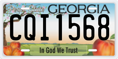 GA license plate CQI1568