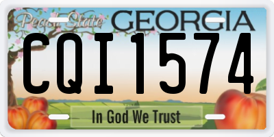 GA license plate CQI1574