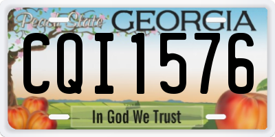 GA license plate CQI1576