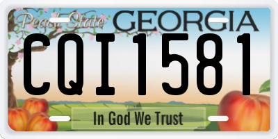 GA license plate CQI1581