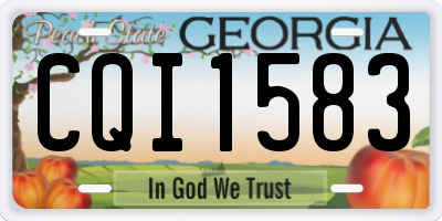 GA license plate CQI1583