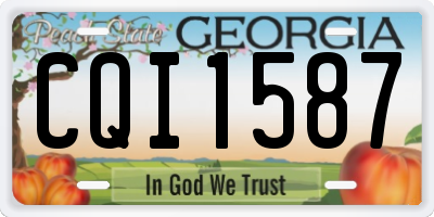 GA license plate CQI1587