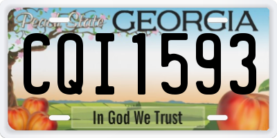 GA license plate CQI1593