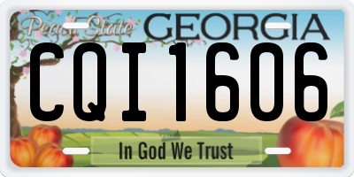 GA license plate CQI1606