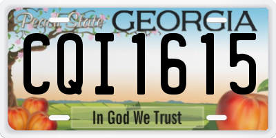 GA license plate CQI1615