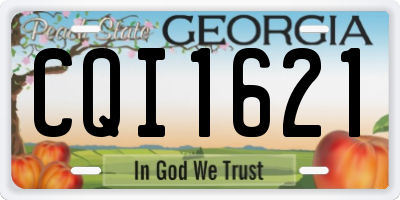 GA license plate CQI1621