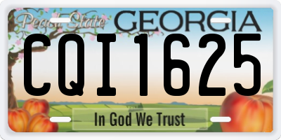 GA license plate CQI1625