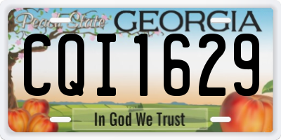 GA license plate CQI1629