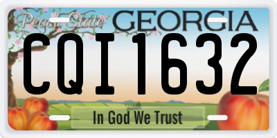 GA license plate CQI1632