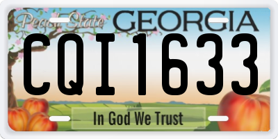 GA license plate CQI1633
