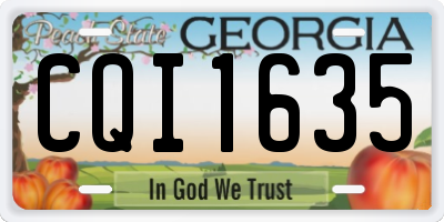 GA license plate CQI1635