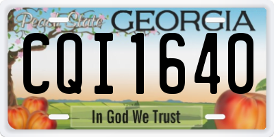 GA license plate CQI1640